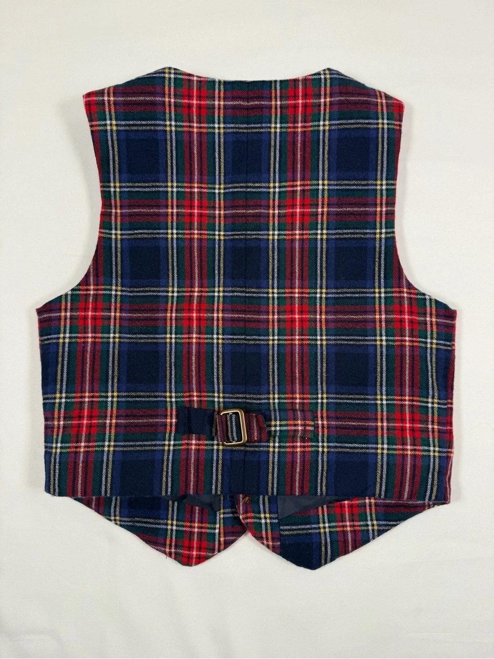 JANIE AND JACK Red Holiday‎ Tartan Plaid Wool Blend Christmas Formal Vest Size 5